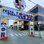 Fachada da Festa do Pirão, em Barra Velha
