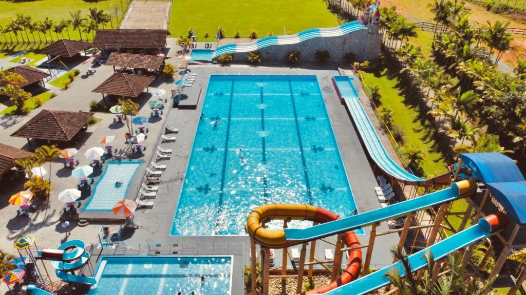 Imagem aerea do parque aquatico tironi