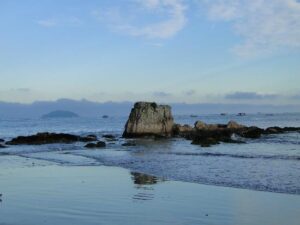 Praia da Fortaleza, em Penha: natureza preservada e história