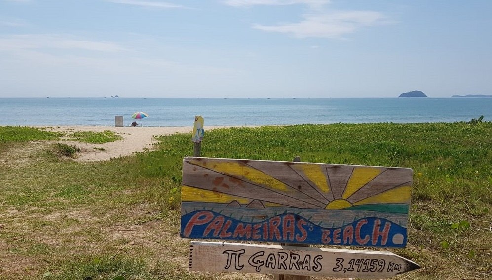 Placa indicativa da Praia das Palmeiras